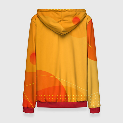 Женская толстовка Porsche Жёлтая абстракция / 3D-Красный – фото 2