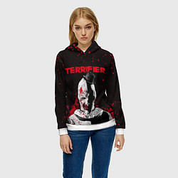 Толстовка-худи женская Фильм Ужасающий, цвет: 3D-белый — фото 2