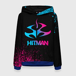 Толстовка-худи женская Hitman - neon gradient, цвет: 3D-синий