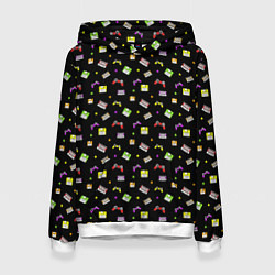 Женская толстовка 90s pattern on black