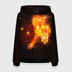 Женская толстовка Огненная лошадь мчит галопом