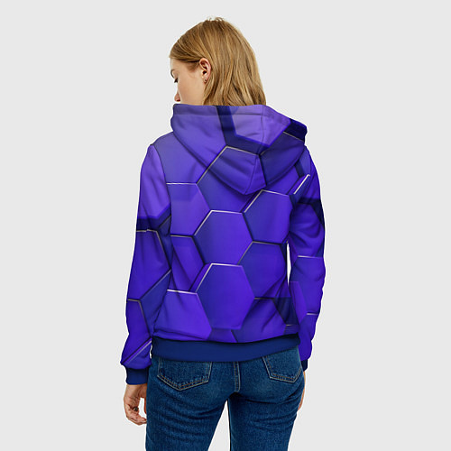 Женская толстовка Большие объёмные соты / 3D-Синий – фото 4