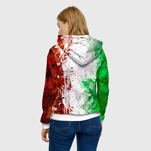 Женская толстовка Флаг Италии - кляксы / 3D-Белый – фото 4
