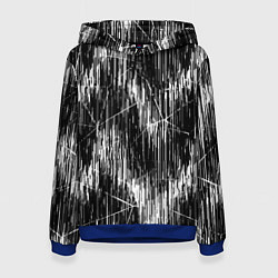 Женская толстовка Черно-белые штрихи, зигзаг