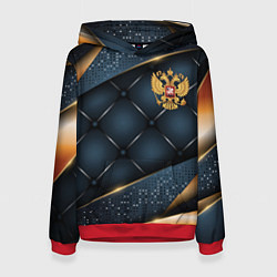 Женская толстовка Золотой герб России на объемном фоне