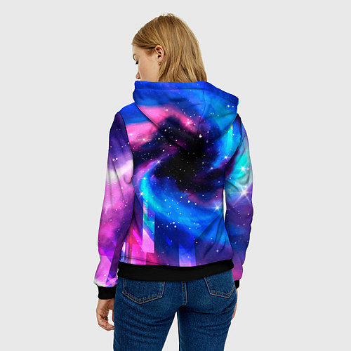 Женская толстовка Borussia неоновый космос / 3D-Черный – фото 4