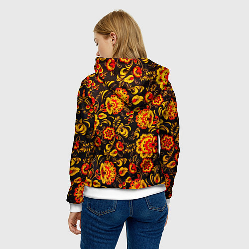 Женская толстовка Хохлома роспись / 3D-Белый – фото 4