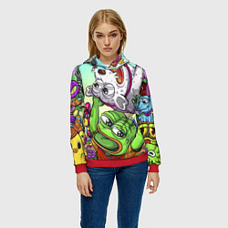 Толстовка-худи женская Pepes world, цвет: 3D-красный — фото 2