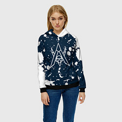 Толстовка-худи женская Alan walker - Краска, цвет: 3D-черный — фото 2