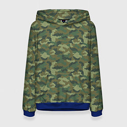 Толстовка-худи женская Милитари звезда мини, цвет: 3D-синий