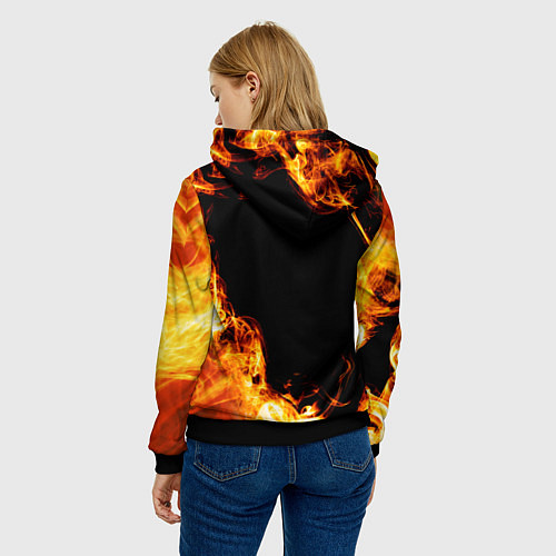 Женская толстовка In Flames и пылающий огонь / 3D-Черный – фото 4