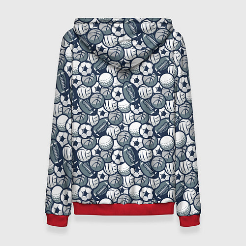 Женская толстовка Мячи спортивные / 3D-Красный – фото 2
