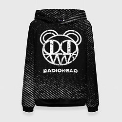 Женская толстовка Radiohead с потертостями на темном фоне