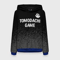 Толстовка-худи женская Tomodachi Game glitch на темном фоне: символ сверх, цвет: 3D-синий