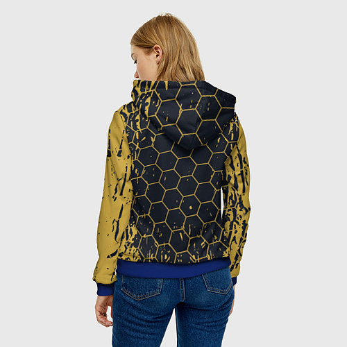 Женская толстовка BattleTech - соты / 3D-Синий – фото 4