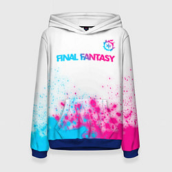 Женская толстовка Final Fantasy neon gradient style: символ сверху