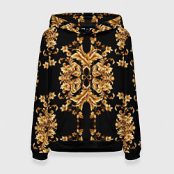 Женская толстовка Золотая гжель модные цветы