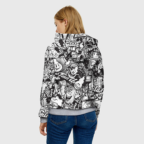 Женская толстовка Граффити на белом фоне / 3D-Меланж – фото 4