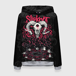 Толстовка-худи женская Slipknot - goat skull, цвет: 3D-меланж