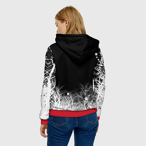 Женская толстовка Метал хэллрайсингер арт / 3D-Красный – фото 4