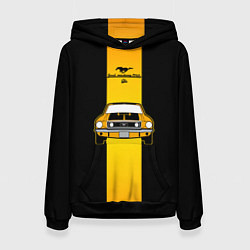Толстовка-худи женская Авто ford mustang, цвет: 3D-черный