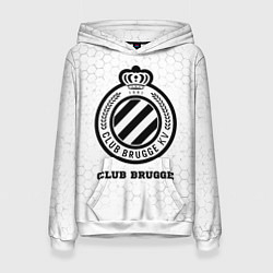Толстовка-худи женская Club Brugge sport на светлом фоне, цвет: 3D-белый
