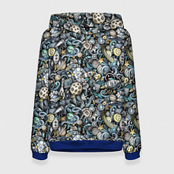 Женская толстовка Космонавт, ракета и планета