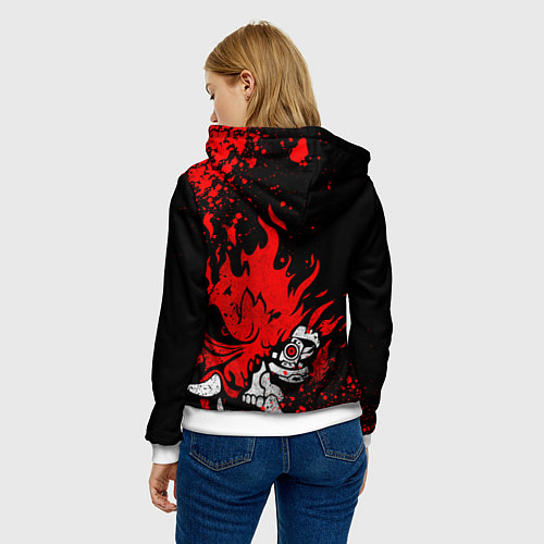 Женская толстовка Киберпанк-Самурай - 2077 / 3D-Белый – фото 4