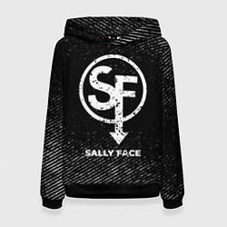 Женская толстовка Sally Face с потертостями на темном фоне