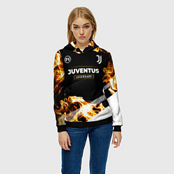 Толстовка-худи женская Juventus legendary sport fire, цвет: 3D-черный — фото 2