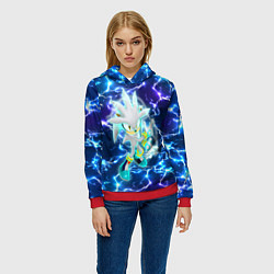 Толстовка-худи женская Ёж Сильвер, цвет: 3D-красный — фото 2