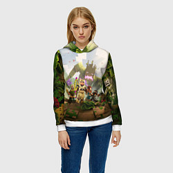 Толстовка-худи женская Джунгли - Майнкрафт, цвет: 3D-белый — фото 2