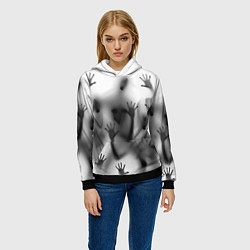 Толстовка-худи женская Bodies inside behind a white wall, цвет: 3D-черный — фото 2