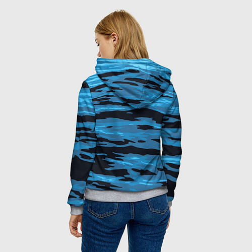 Женская толстовка Волны Камуфляж / 3D-Меланж – фото 4