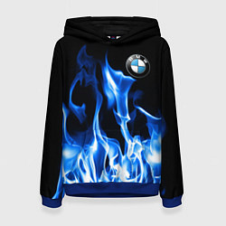 Толстовка-худи женская BMW fire, цвет: 3D-синий
