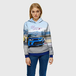 Толстовка-худи женская Chevrolet Camaro ZL 1 - Motorsport, цвет: 3D-синий — фото 2