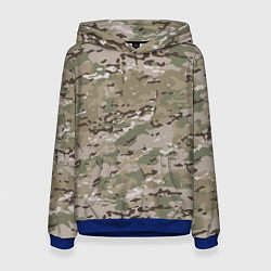 Толстовка-худи женская Мультикам камуфляж, цвет: 3D-синий