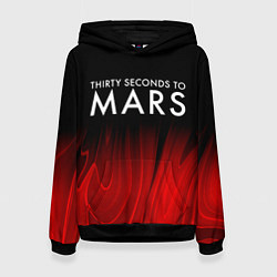 Толстовка-худи женская Thirty Seconds to Mars red plasma, цвет: 3D-черный