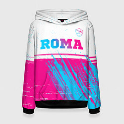 Женская толстовка Roma neon gradient style: символ сверху