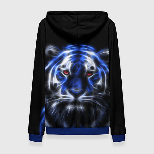Женская толстовка Синий неоновый тигр / 3D-Синий – фото 2