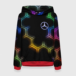 Женская толстовка Mercedes - neon pattern