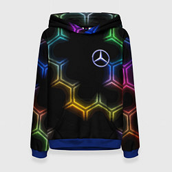 Женская толстовка Mercedes - neon pattern