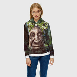 Толстовка-худи женская Мудрое Таинственное Дерево, цвет: 3D-белый — фото 2