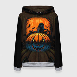 Толстовка-худи женская Scary Halloween Хэллоуин, цвет: 3D-меланж