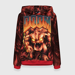 Толстовка-худи женская DOS DOOM - Bull demon, цвет: 3D-красный