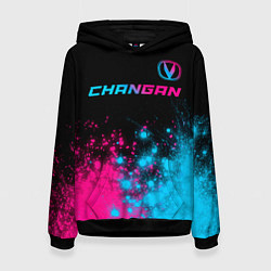 Женская толстовка Changan - neon gradient: символ сверху