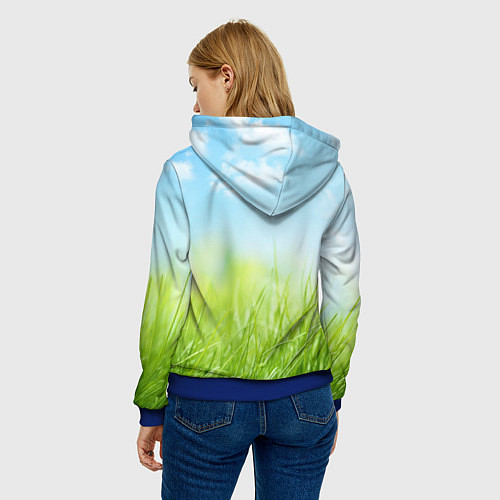 Женская толстовка Зелень и небо / 3D-Синий – фото 4