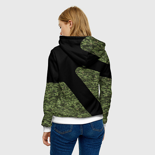 Женская толстовка Камуфляж - RUSSIA / 3D-Белый – фото 4