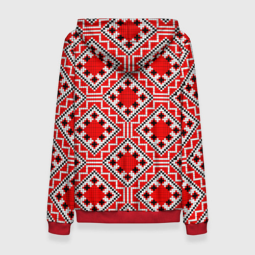 Женская толстовка Белорусская вышивка - орнамент / 3D-Красный – фото 2