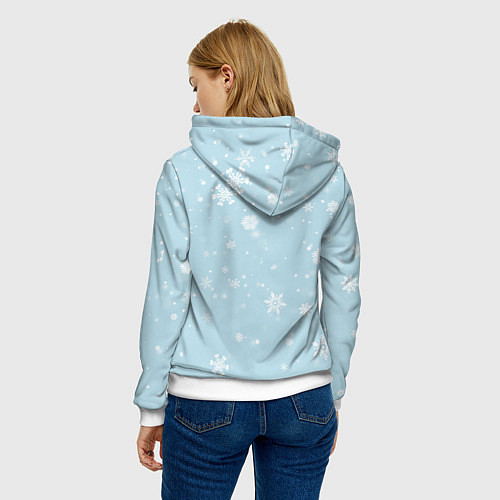 Женская толстовка Кролик в снеженом лесу / 3D-Белый – фото 4